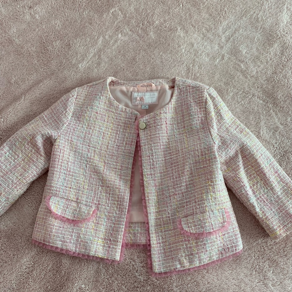 Janie and Jack girls cotton tweed jacket
